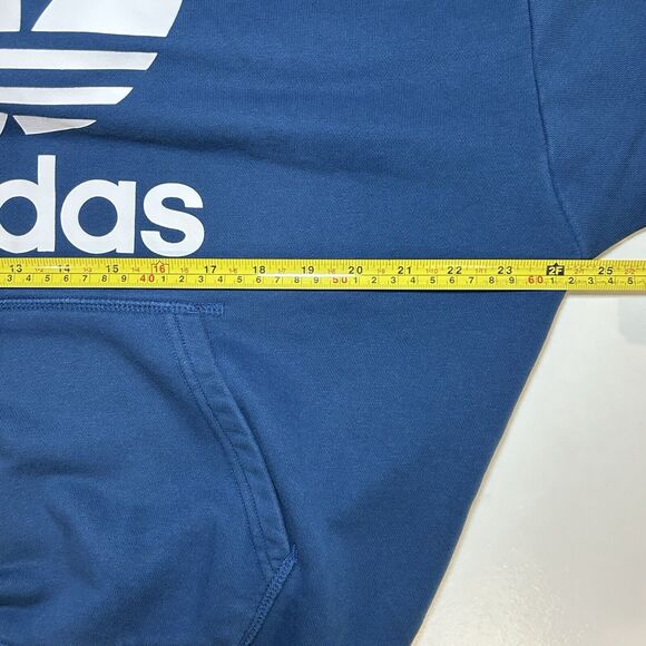 Adidas Originals Blue Hoodie Oversized Women’s size medium Adicolor Trefoil - Picture 5 of 7